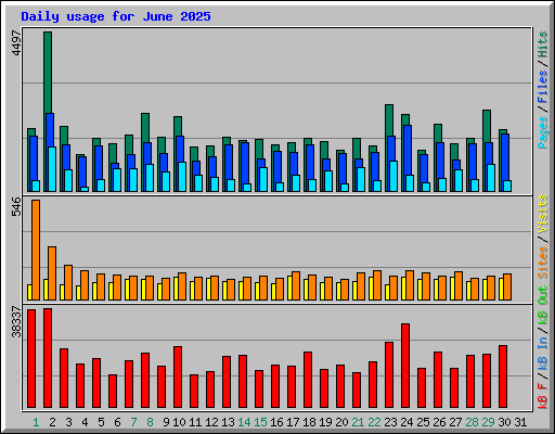 Daily usage for June 2025